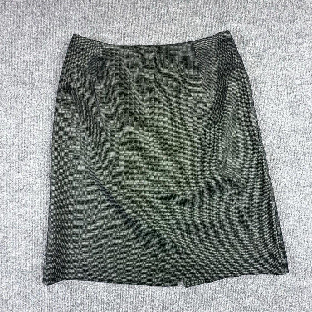 Amanda Smith Skirt Womens 6 Black Geometric Pencil Knee Length Stretch Lined